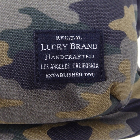 Lucky Brand Waxed Canvas Cotton Backpack Camo NWT - Picture 2 of 8
